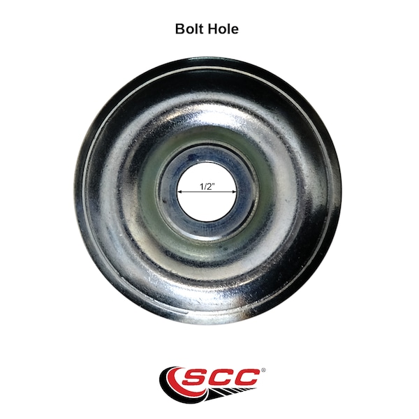 5 Inch Red Polyurethane Swivel Bolt Hole Caster Set With Total Lock Brake SCC